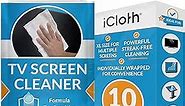 Monitor Cleaner, TV Screen Cleaner Wipes - Convenient for Car Use, No Spray, No Streaks - Reliable TV Cleaner for Smart TV, Car Screen Cleaner, Big Electronics Wipes - Individually Sealed - iCloth
