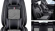 for Toyota Matrix 2002-2024 Seat Covers Front and Rear, with 2* Head Rest and 2* Back Pillow (Full Set/Black-Gray)
