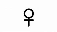 Self drawing animation of female sign, gender symbol. Alpha channel.
