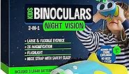 Binoculars for Kids and Toddlers, Binocular Toys Gift Ideas, with Night Vision Light & Face Comfort Rubber, Easter Basket Stuffers Educational Gifts for Boys & Girls Ages 3 4 5 6 8 9 10-12+ Year Old