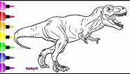 How to Draw a Dinosaur from Jurassic World & Shark Coloring Page ✴