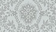 RoomMates RMK12573PL Blue and Silver Boho Baroque Damask Peel and Stick Wallpaper