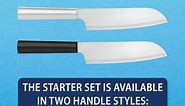 Rada Cutlery Knife 7 Stainless Steel Kitchen Knives Starter Gift Set with Brushed Aluminum Made in USA, Silver Handle