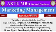 Targeting, Positioning, Branding, Marketing Management mba, aktu mba notes, aktu mba notes 1 sem