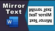 how to Create Mirror Text in Microsoft word 2016