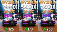 Ryzen 5 3600 vs Ryzen 5 5600X vs Ryzen 5 7600X - Test in 8 Games