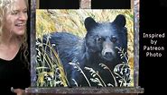 Learn How to Draw & Paint with Acrylics BLACK BEAR-Easy Animal Beginner Tutorial-Paint & Sip at Home