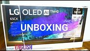 LG CX 65” OLED Tv 4k Unboxing & Wall mounting