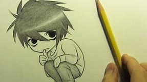 Drawing Time Lapse: Chibi "L" from Death Note