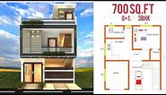 700 sq.ft. House Plan || 23'x28' House Plan || G+1 3bhk House Plan #3bhkhouseplans #3delevation