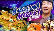 SPANISH BRUNCH at BEST FOOD MARKET in Spain! La Boqueria Market in Barcelona Spain