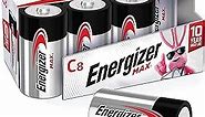 Energizer MAX C Batteries, Premium Alkaline C Cell Batteries (8 Battery Count)