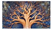Star Tree of Life Tapestry for Bedroom Aesthetic Nature Forest Tree Tapestry Wall Hanging Galaxy Hippie Plant Boho Wall Tapestry for Bedroom Living Room Dorm (40 x 30 inches)
