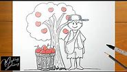 How to Draw Johnny Appleseed Step by Step