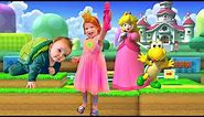 PRINCESS PEACH pretend play with Mystery Guest baby brother
