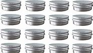 24 Pack (2 Oz/60ml) Screw Top Round Aluminum Tin Cans, Metal Tin Storage Jar Containers with Screw Cap for Lip Balm, Cosmetic, Candles, Salve, Make Up, Eye Shadow, Powder, Tea