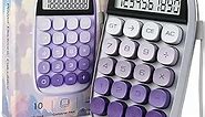 VEWINGL Mechanical Switch Calculator,Purple Calculator Cute 10 Digit Large LCD Display and Buttons,Calculator with Large LCD Display Great for Everyday Life and Basic Office Work
