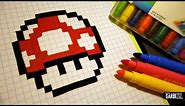Handmade Pixel Art - How To Draw a Mushroom #pixelart