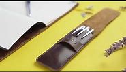 Londo Handcrafted Top Grain Leather Pen Holder