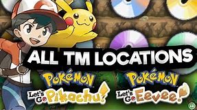 ALL TM LOCATIONS in POKEMON LETS GO PIKACHU AND EEVEE!