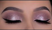 Soft Wearable Purple Glitter Eye Makeup Tutorial | Purple Holiday Makeup
