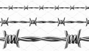 Barbed wire, vector seamless pattern