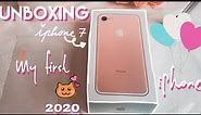 UNBOXING 2020: Getting my first Iphone (Iphone 7, 32 go) 😍 🎉