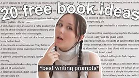 20 *FREE* BOOK IDEAS .˚⋆🙋‍♀️ start your new book with these writing prompts! let's brainstorm ideas