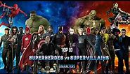 Top 10 Superheroes vs Supervillains Characters | MARVEL | DC | List Edu