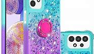 Monwutong Slim Fit Phone Case for Samsung Galaxy A23 4G/5G, Shiny Bling Quicksand Effect TPU Bumper Case with Four Corners Anti-Fall Heavy Protection Cover for Samsung Galaxy A23, Blue Purple