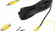 GreenYi Upgraded Double-Shielded (19.69FT / 6M), AV Video Extension Cable with Yellow RCA Video Female to Female Coupler and Power Cable for Monitor and Backup Rear View Camera Connection