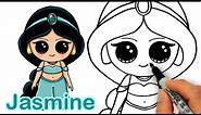 How to Draw Disney Princess Jasmine from Aladdin Cute