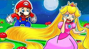 Peach Suddenly Becomes Princess Rapunzel - Mario & Peach Love Story - Super Mario Bros Animation