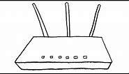 How to draw a Modem/Router | Mastering Modem/Router Illustrations: A Step-by-Step Drawing Tutorial
