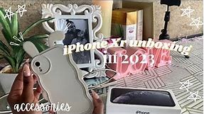 iPhone XR unboxing in 2023 black 256+ accessories (aesthetic asmr)+ customisation and setup