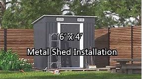 How to Assemble Jaxpety 4 x 6 ft Metal Yard Tool Shed Outdoor Storage Shed （Animation）| HG61X0561