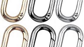 12pcs Carabiner Clip Hooks Metal Spring Key Rings Oval Rectangle Spring Keychain Buckle Snap Clips with a Box for Bag Handbag Purse Camping Fishing Hiking Traveling, 3 Colors