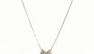 14k Gold Tri-Color Seven Lucky Rings Necklace, 18