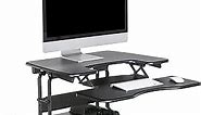 Vari - VariDesk Pro Plus 30 - Height Adjustable Standing Desk Converter for Home Office - Sit to Stand Desk with 11 Height Settings, Spring-Assisted Lift, and Weighted Base - Fully Assembled, Black