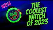 The Coolest Watch of 2023 Swatch Neon To The Max SB06J100