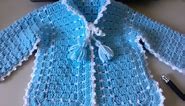 Crochet Baby Sweater with Unique Stitch / Video one - Yolanda Soto Lopez