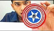 How to Make A DIY Captain America Shield Fidget Spinner - CAPTAIN AMERICA FIDGET SPINNER WHEELS!