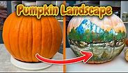 Bob Ross Painting Style On A Pumpkin!