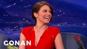 Lauren Cohan Used To Practice Rolling Joints With Green Tea | CONAN on TBS
