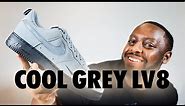 Air Force 1 Cool Grey Black LV8 On Foot Sneaker Review QuickSchopes 579 Schopes DZ4514 002