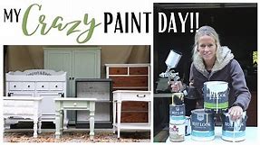 Painted Furniture ~ Before & After Furniture Makeovers ~ Painting with an Air Sprayer