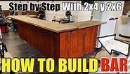 How To Build A Wooden Bar With 2x4 and 2x6 Step By Step | Interior Patio Bar DIY for Indoor Living