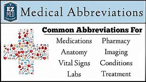 Medical Terminology: List of Common Abbreviations [Nursing, USMLE]