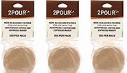 1050x (3 Packs) Reusable Replacement Paper Filters Compatible With The Aeropress® Coffee Maker/Aeropress® Go - Vegan Non Bleached Natural - 2POUR®.