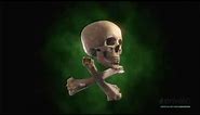 4K Skull with Bones Half Hour Long Loop - Video Background Screensaver Live Wallpaper
